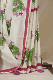 Pearl White HBP Signature Cotton Saree - SRPWSCS29