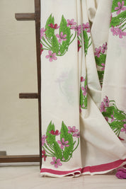 Pearl White HBP Signature Cotton Saree - SRPWSCS29