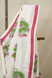 Pearl White HBP Signature Cotton Saree - SRPWSCS29