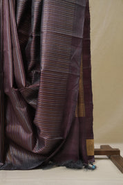 Purple Tussar Silk Saree - SRPTSS1873