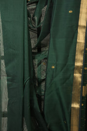 Bottle Green Maheshwari Saree - SRBGMS964
