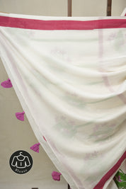 Pearl White HBP Signature Cotton Saree - SRPWSCS29