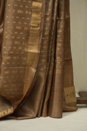 Light Brown Tussar Silk Saree - SRLBTSS1923