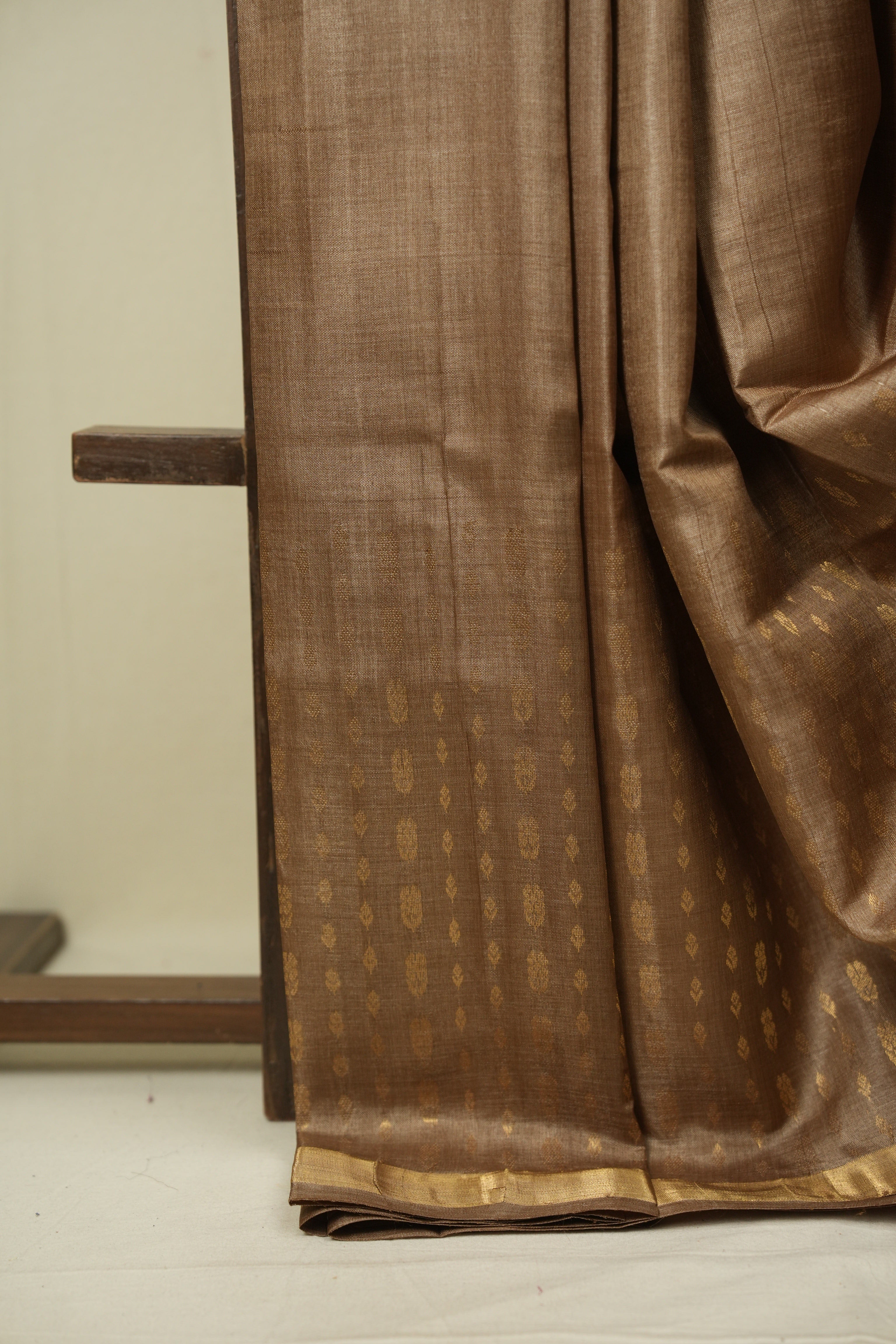 Light Brown Tussar Silk Saree - SRLBTSS1923