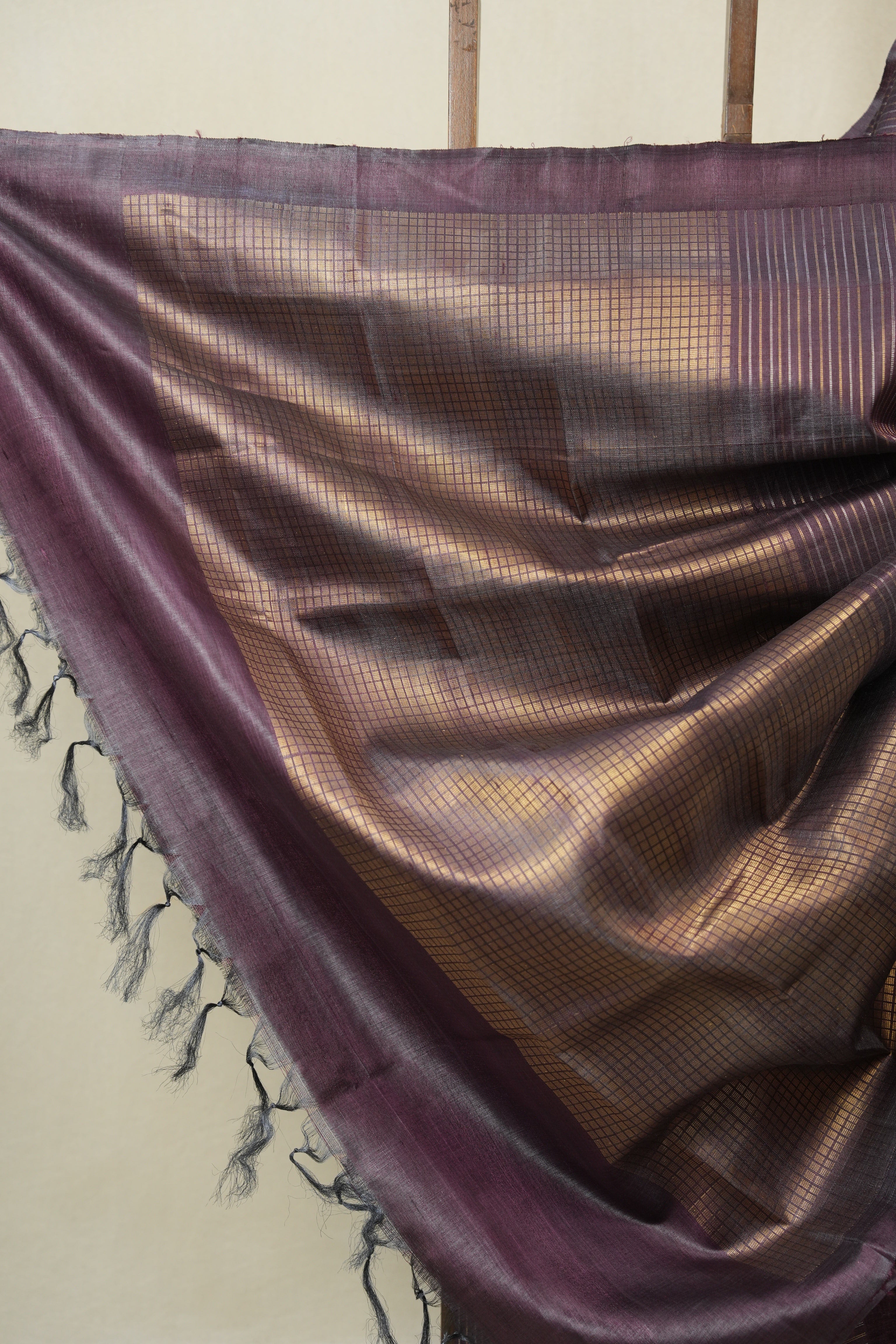 Purple Tussar Silk Saree - SRPTSS1873