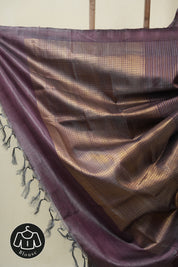 Purple Tussar Silk Saree - SRPTSS1873