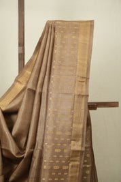 Light Brown Tussar Silk Saree - SRLBTSS1923