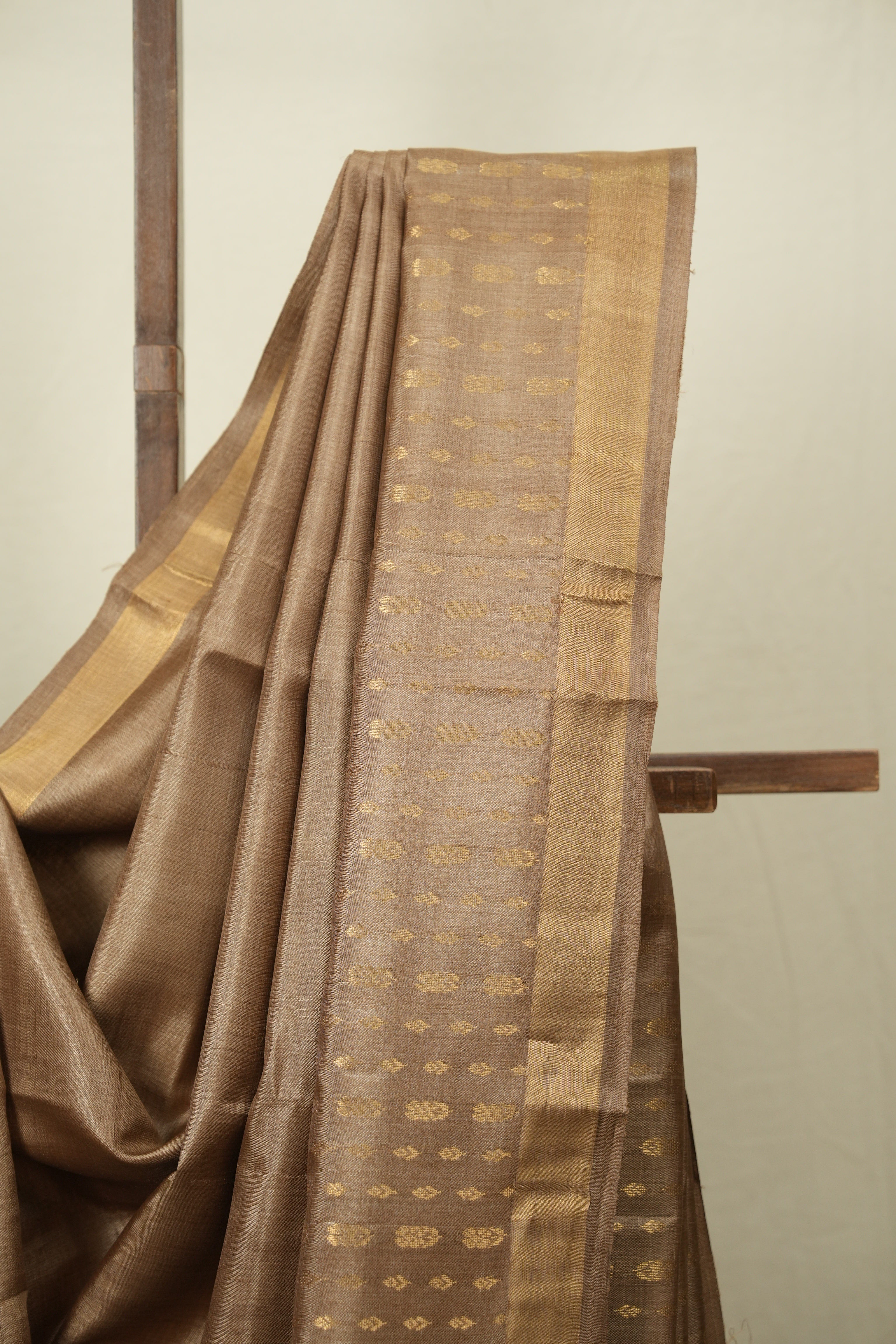 Light Brown Tussar Silk Saree - SRLBTSS1923