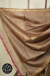 Light Brown Tussar Silk Saree - SRLBTSS1923