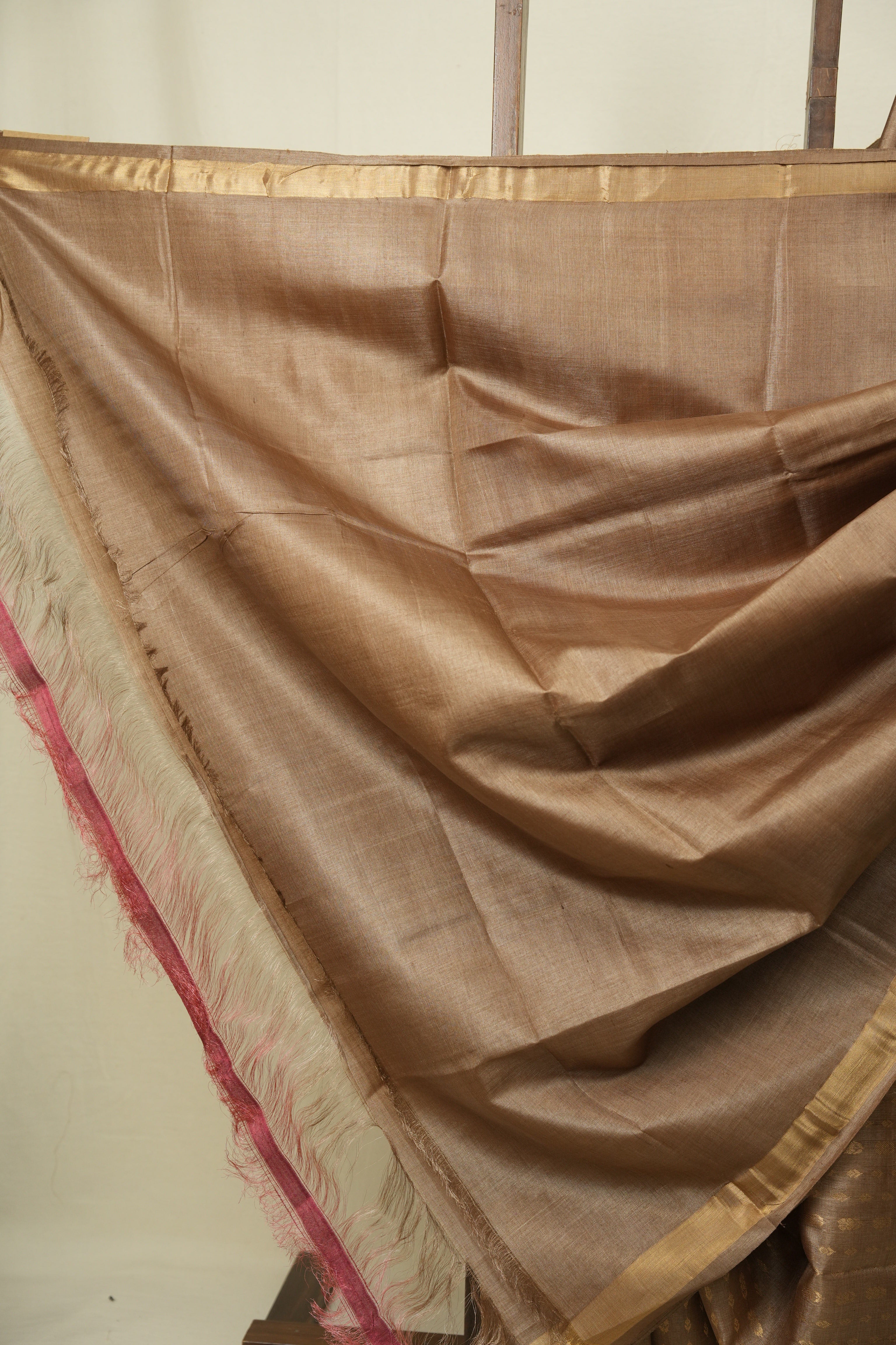 Light Brown Tussar Silk Saree - SRLBTSS1923