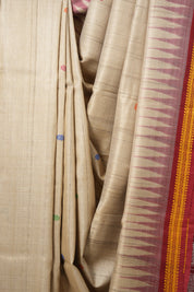 Ivory Tussar Silk Saree - SRITSS1555