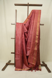 Rose Pink Tussar Silk Saree - SRRPTSS1924