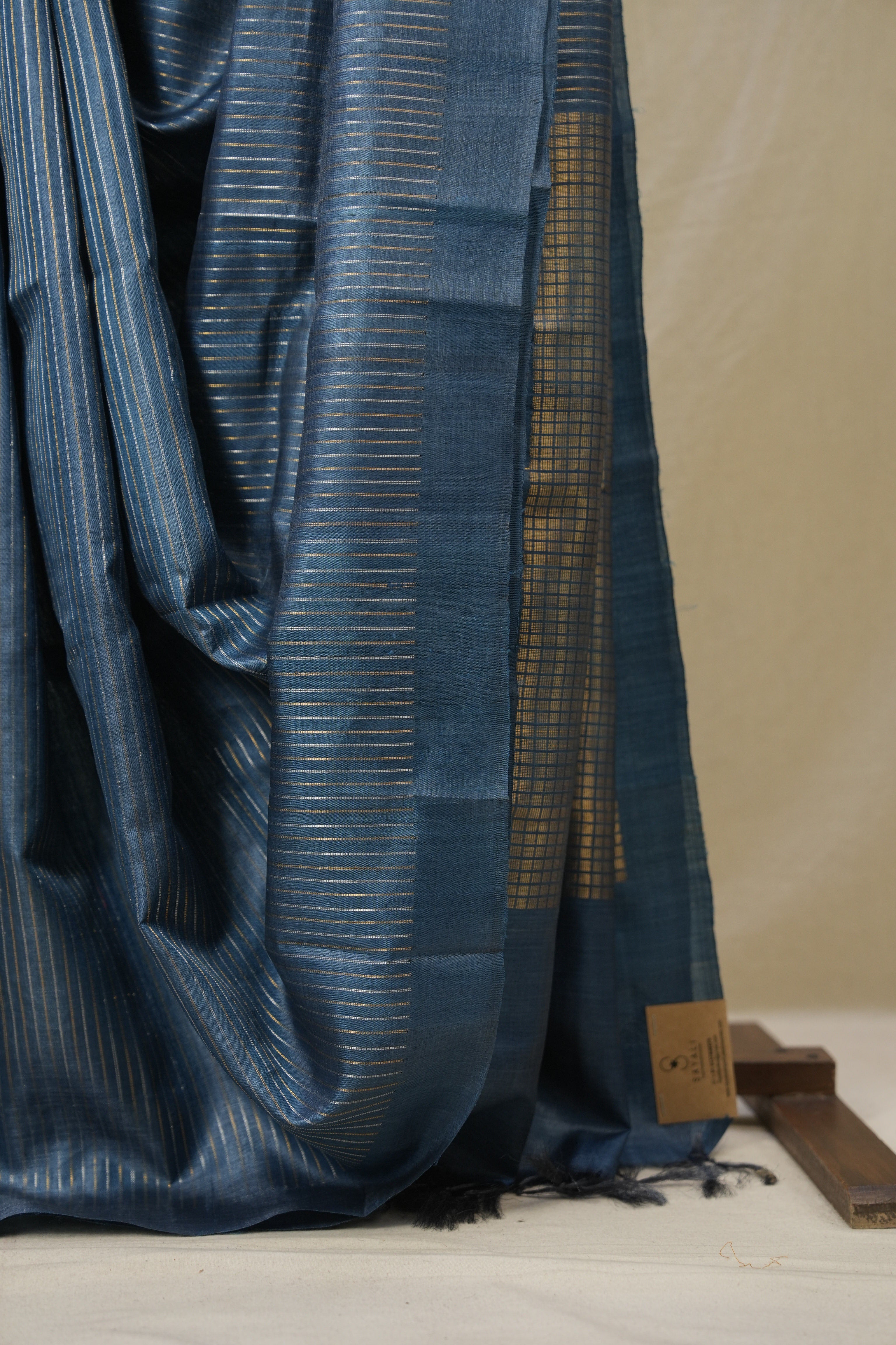Blue Tussar Silk Saree - SRBTSS1872