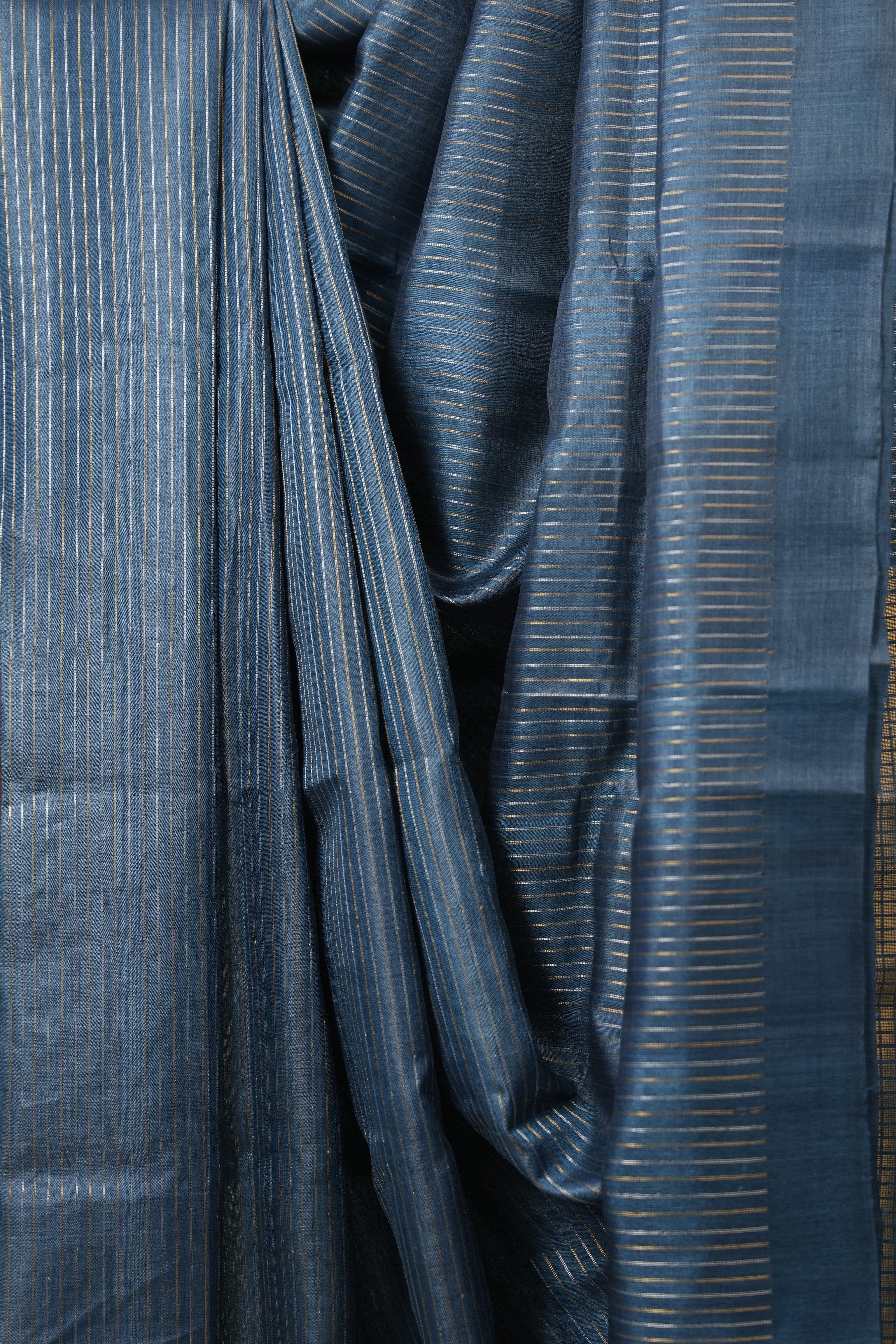 Blue Tussar Silk Saree - SRBTSS1872
