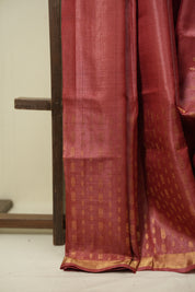 Rose Pink Tussar Silk Saree - SRRPTSS1924