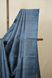 Blue Tussar Silk Saree - SRBTSS1872