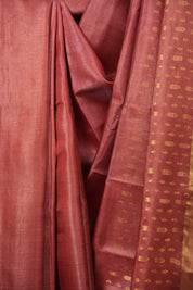 Rose Pink Tussar Silk Saree - SRRPTSS1924