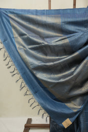 Blue Tussar Silk Saree - SRBTSS1872