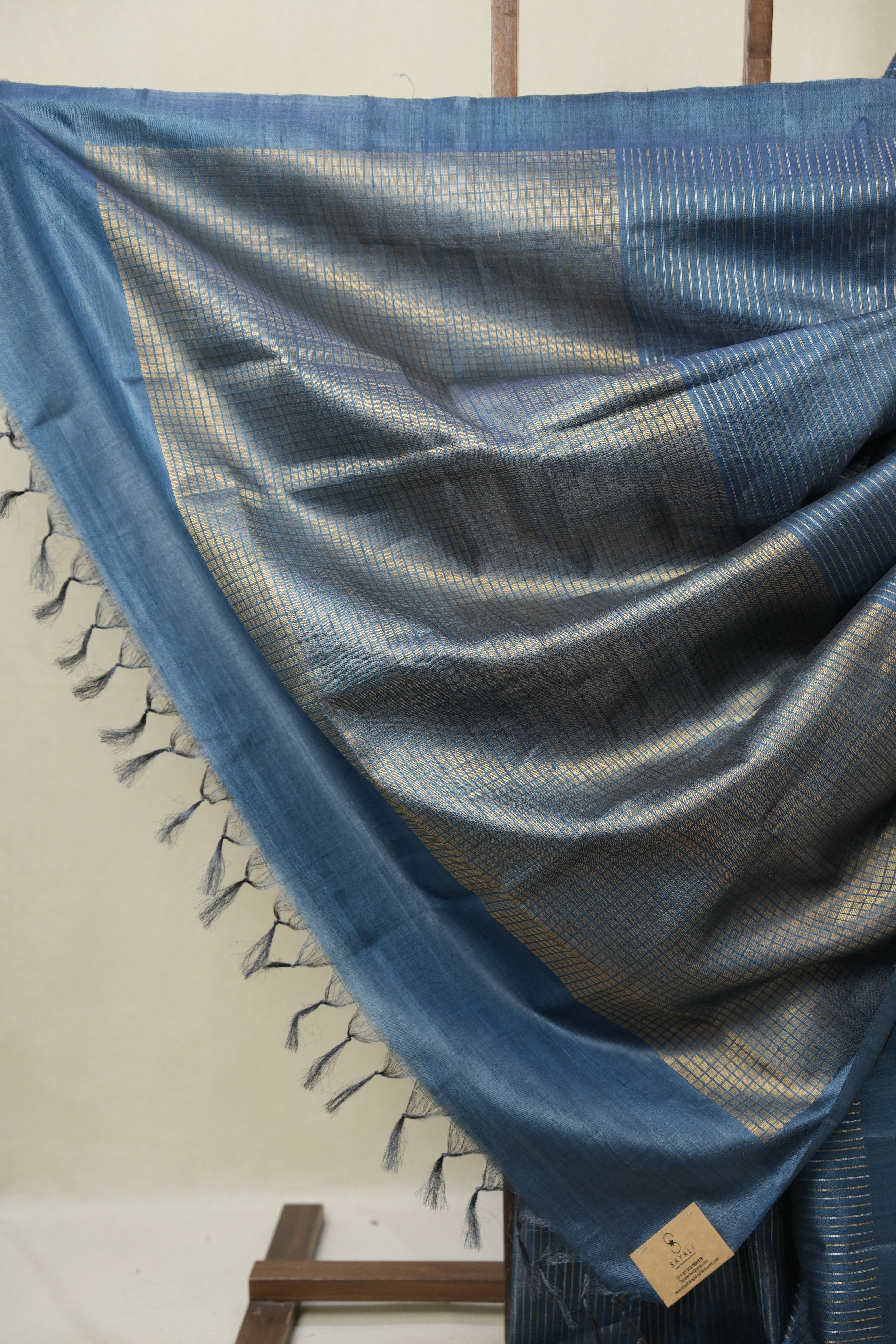 Blue Tussar Silk Saree - SRBTSS1872