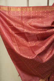 Rose Pink Tussar Silk Saree - SRRPTSS1924
