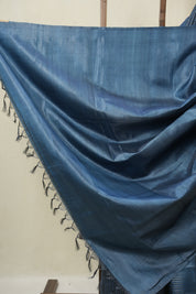 Blue Tussar Silk Saree - SRBTSS1872