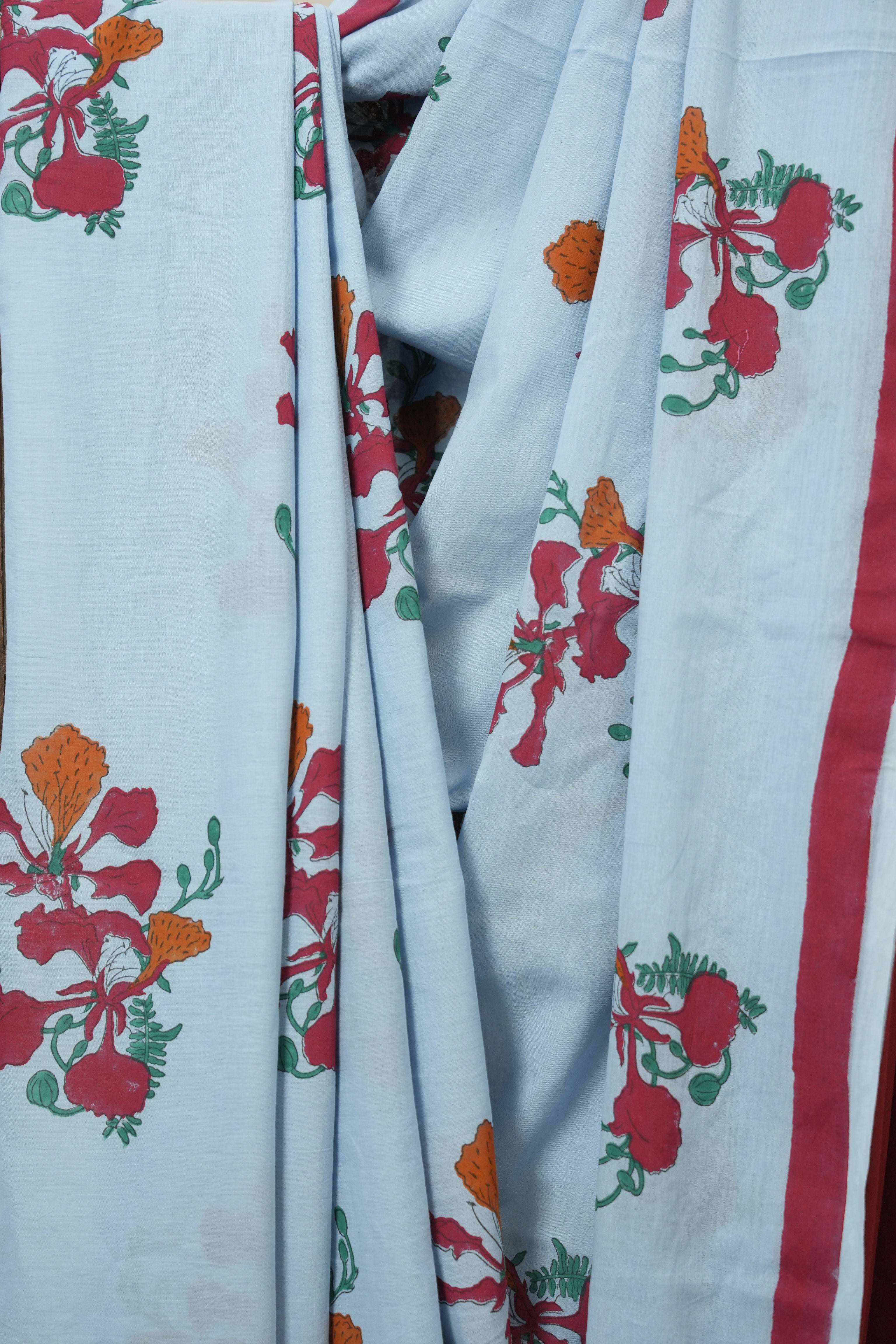 Sky Blue HBP Signature Cotton Saree - SRSBSCS30
