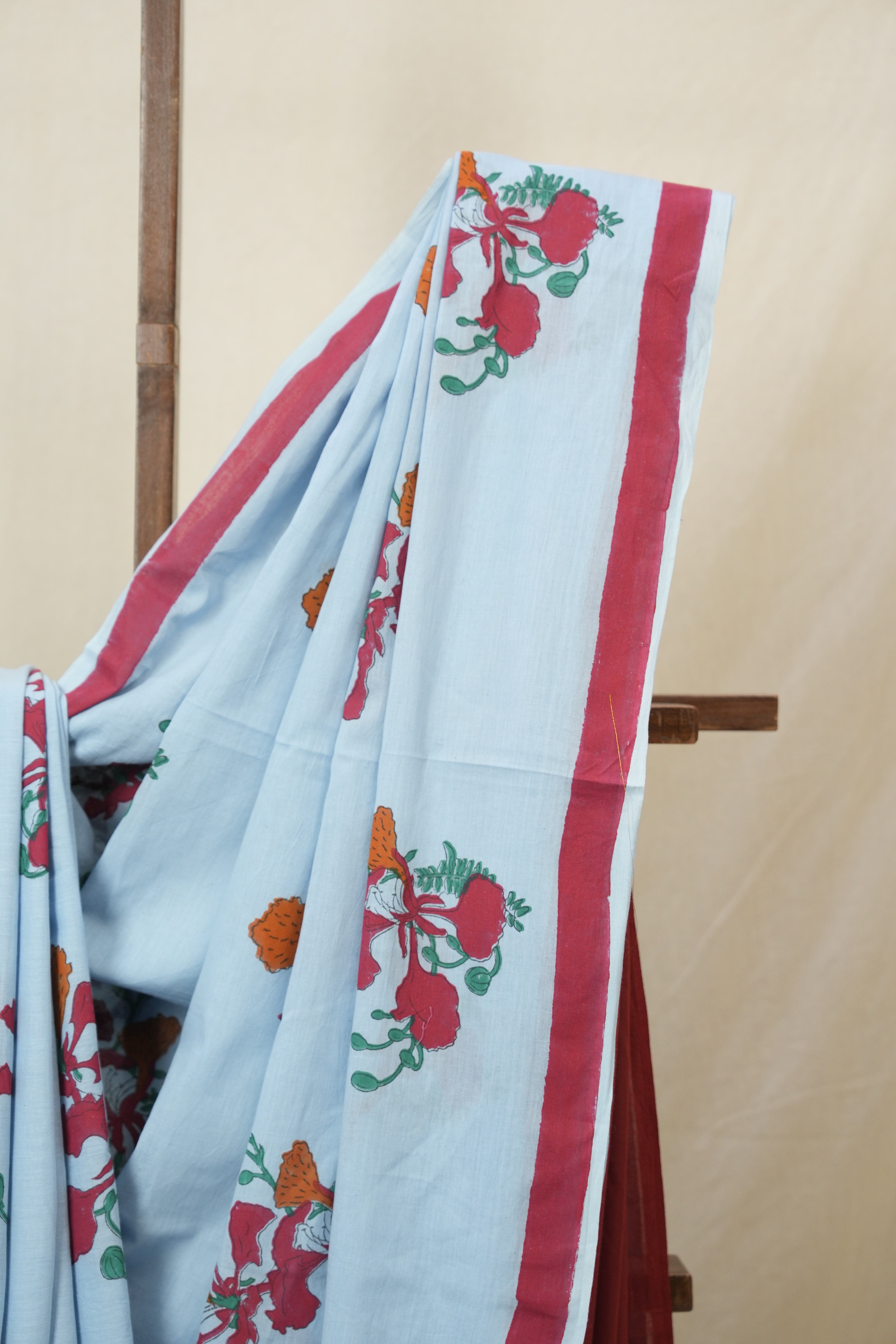 Sky Blue HBP Signature Cotton Saree - SRSBSCS30
