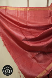 Rose Pink Tussar Silk Saree - SRRPTSS1924