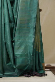 Green Tussar Silk Saree - SRGTSS1870