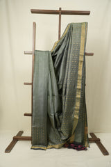 Sage Green Tussar Silk Saree - SRSGTSS1918