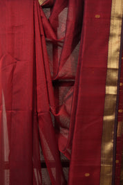 Maroon Maheshwari Saree - SRMMS966