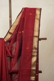 Maroon Maheshwari Saree - SRMMS966
