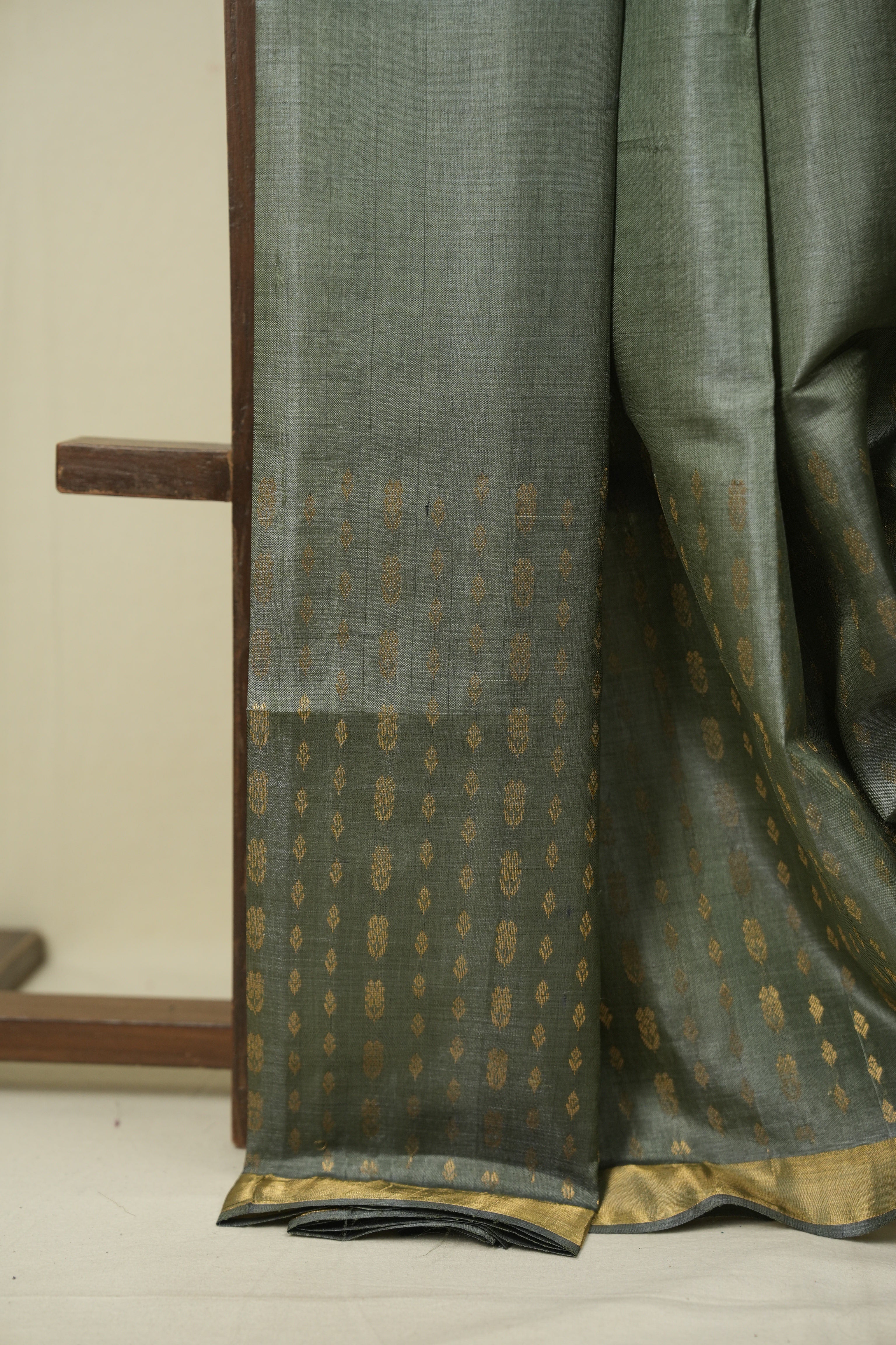 Sage Green Tussar Silk Saree - SRSGTSS1918
