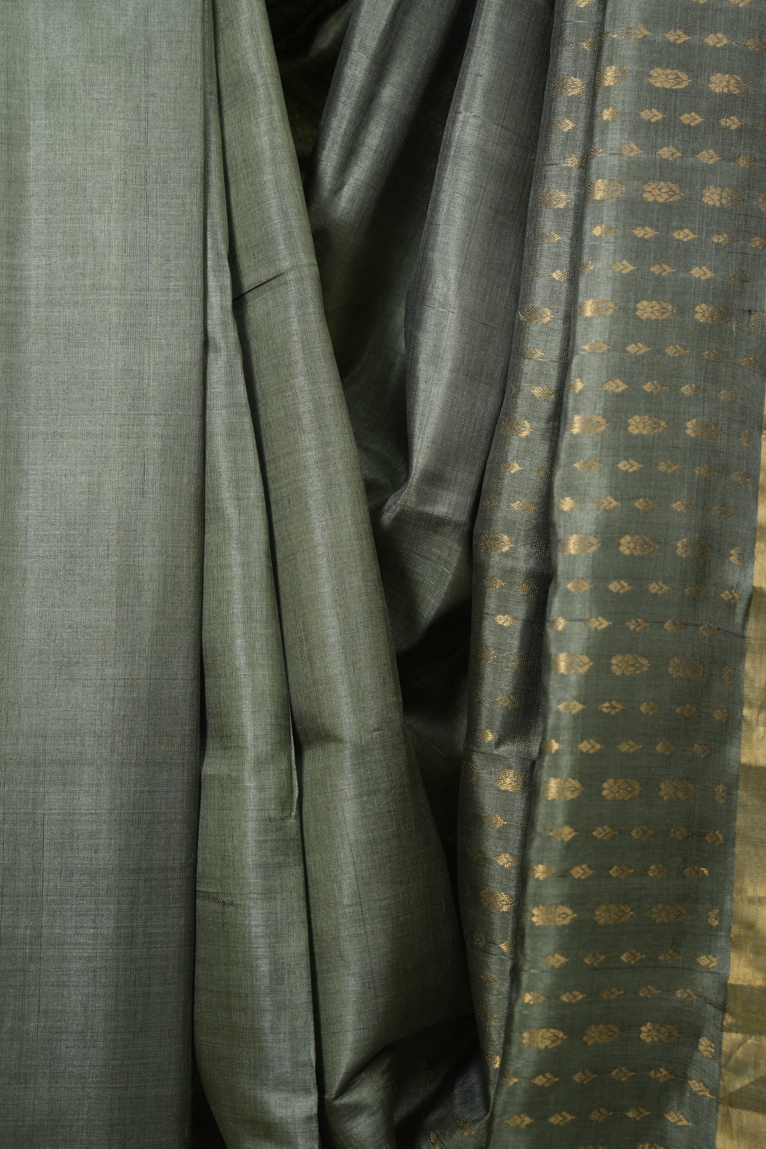 Sage Green Tussar Silk Saree - SRSGTSS1918