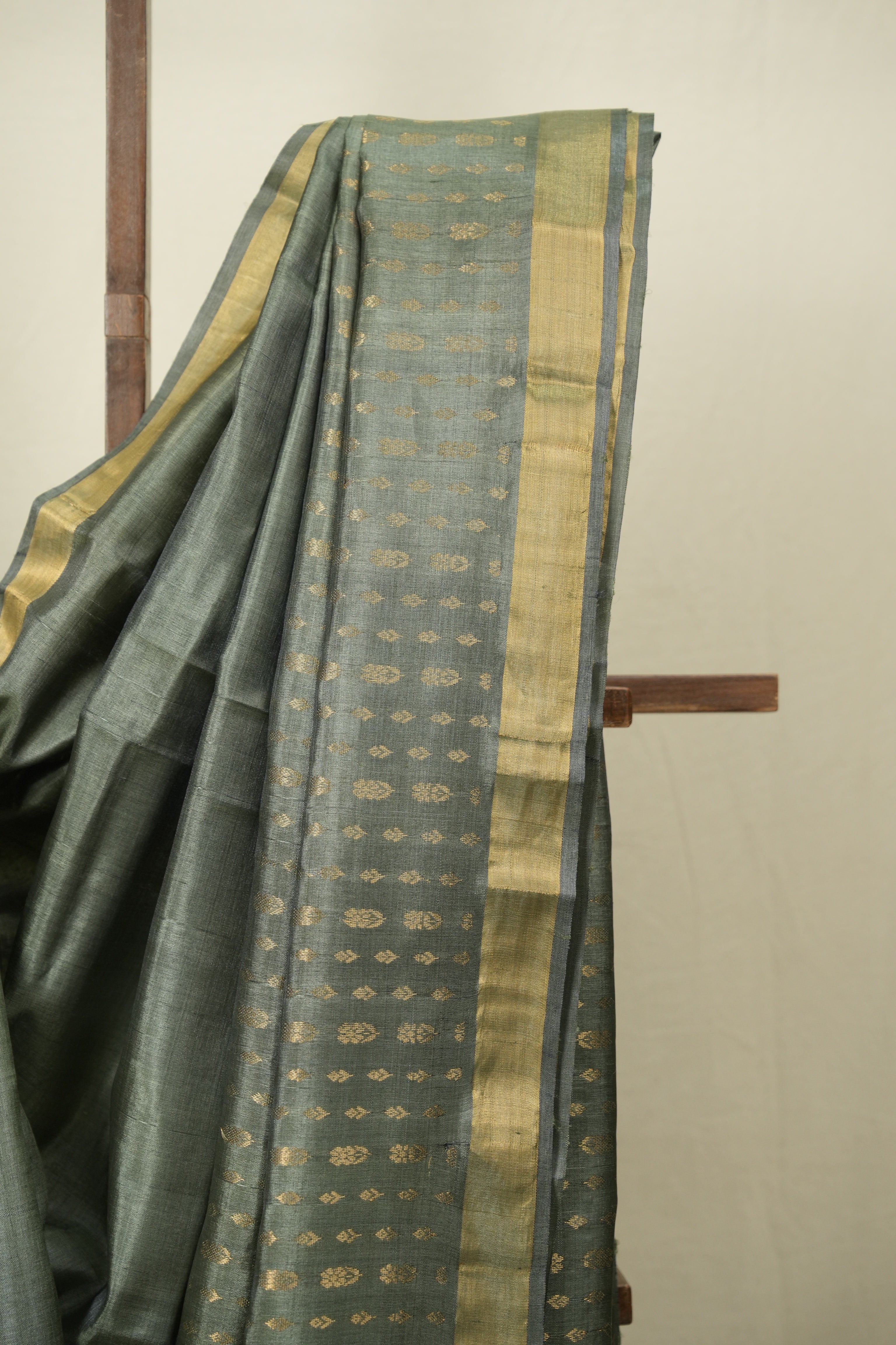Sage Green Tussar Silk Saree - SRSGTSS1918
