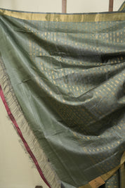 Sage Green Tussar Silk Saree - SRSGTSS1918