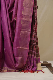 Pink Tussar Silk Saree - SRPTSS1864