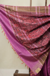 Pink Tussar Silk Saree - SRPTSS1864