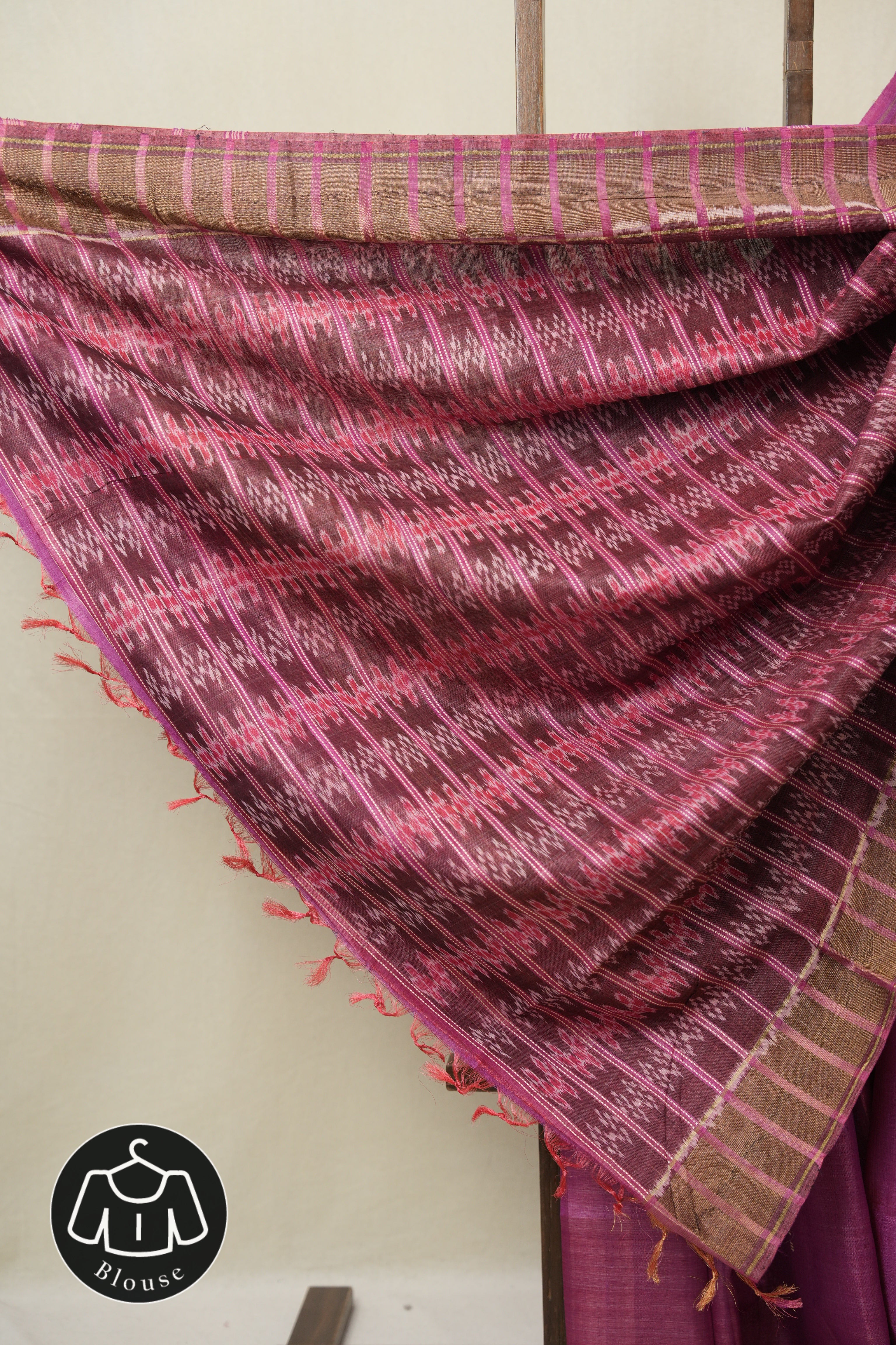 Pink Tussar Silk Saree - SRPTSS1864