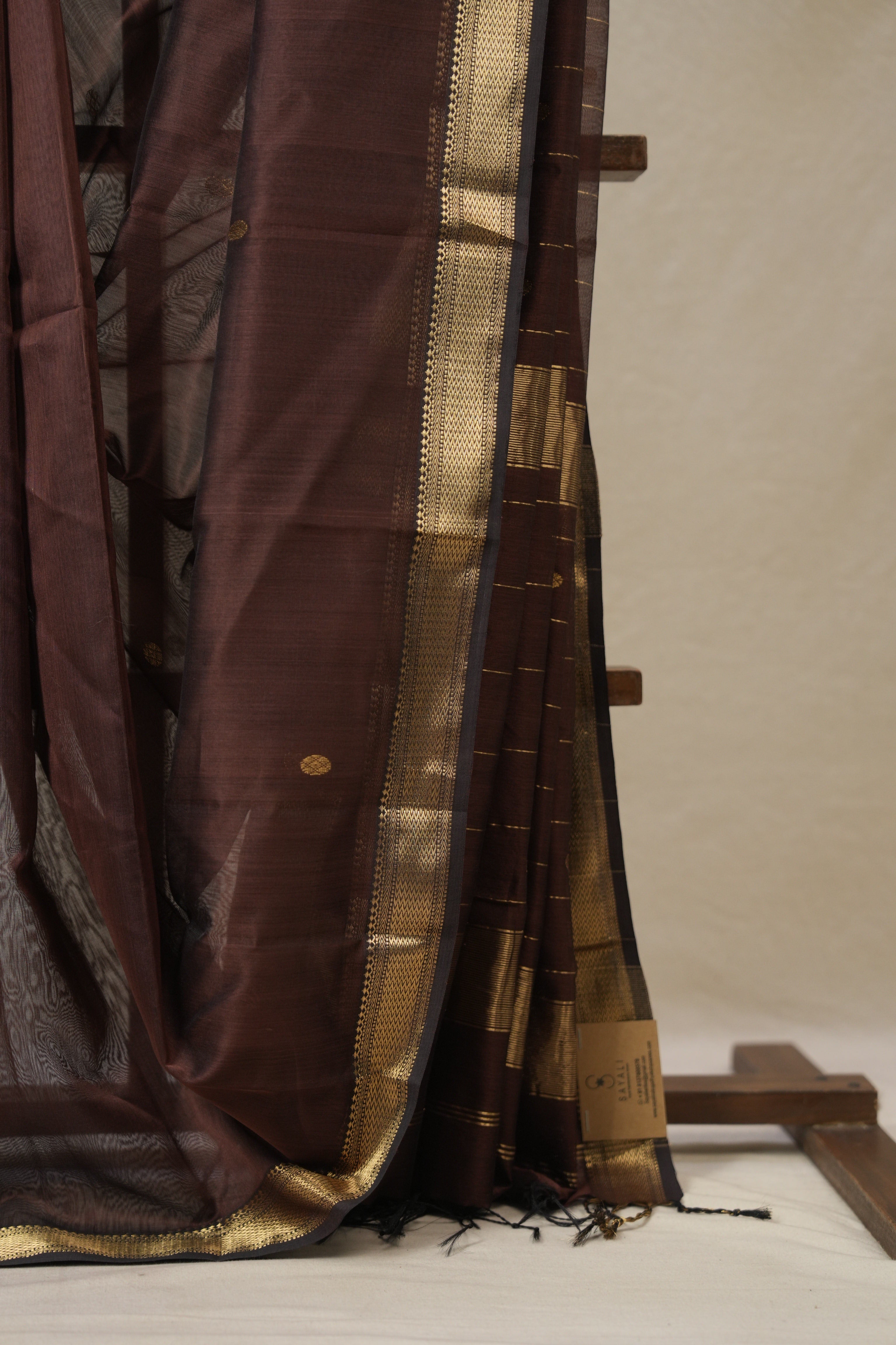 Coffee Brown Maheshwari Saree - SRCBMS962