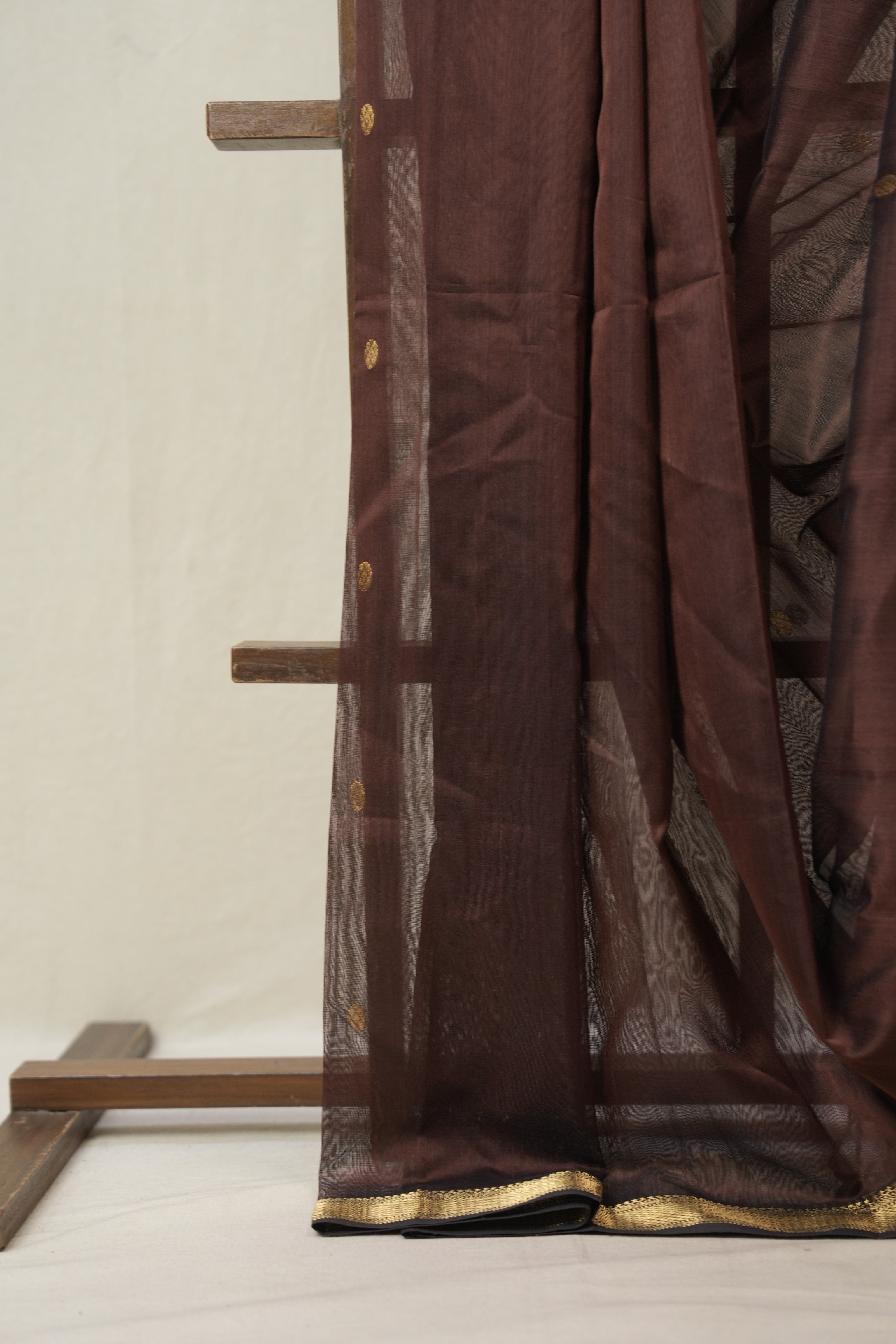 Coffee Brown Maheshwari Saree - SRCBMS962
