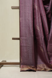 Purple Tussar Silk Saree - SRPTSS1871