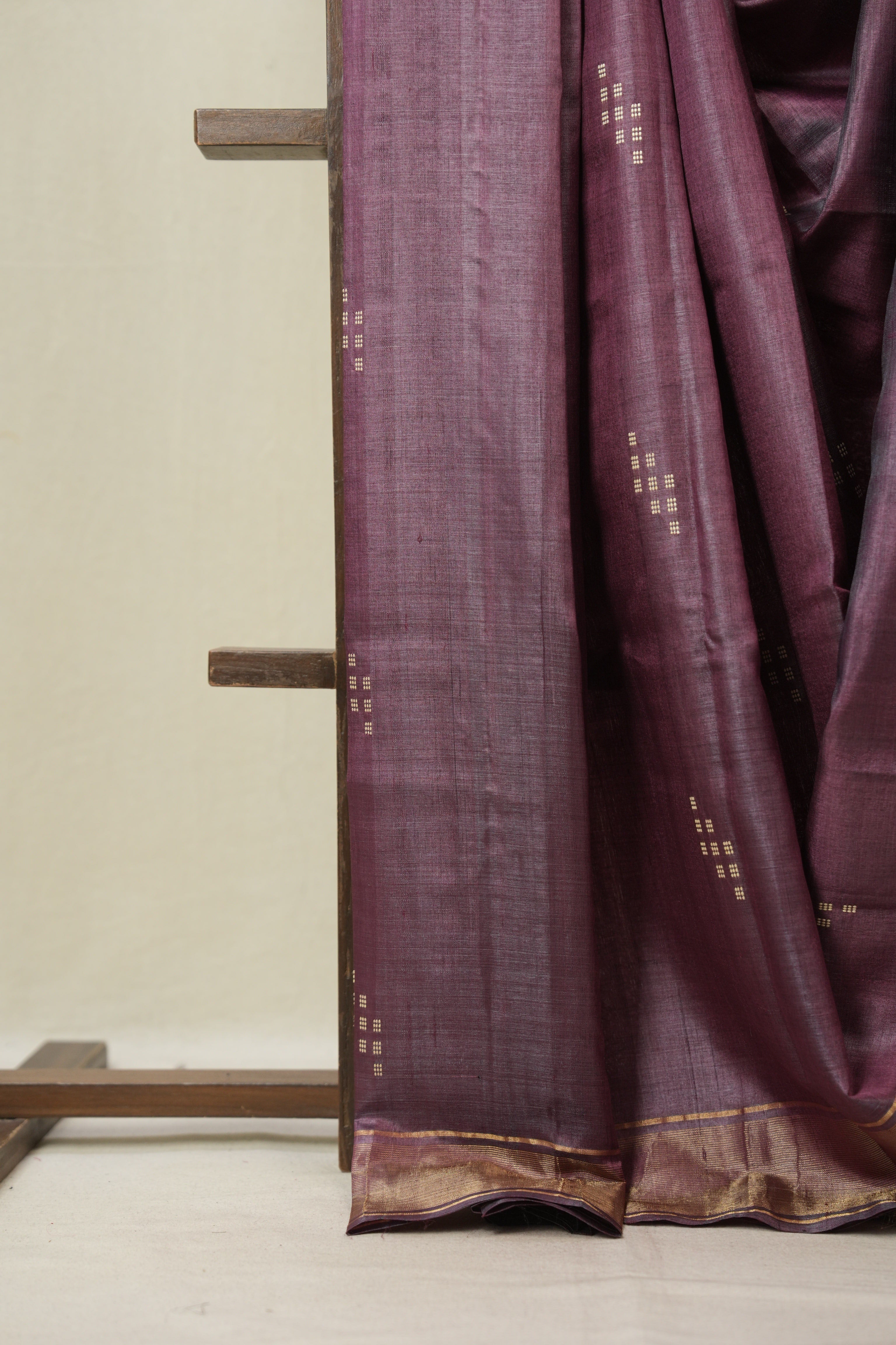 Purple Tussar Silk Saree - SRPTSS1871