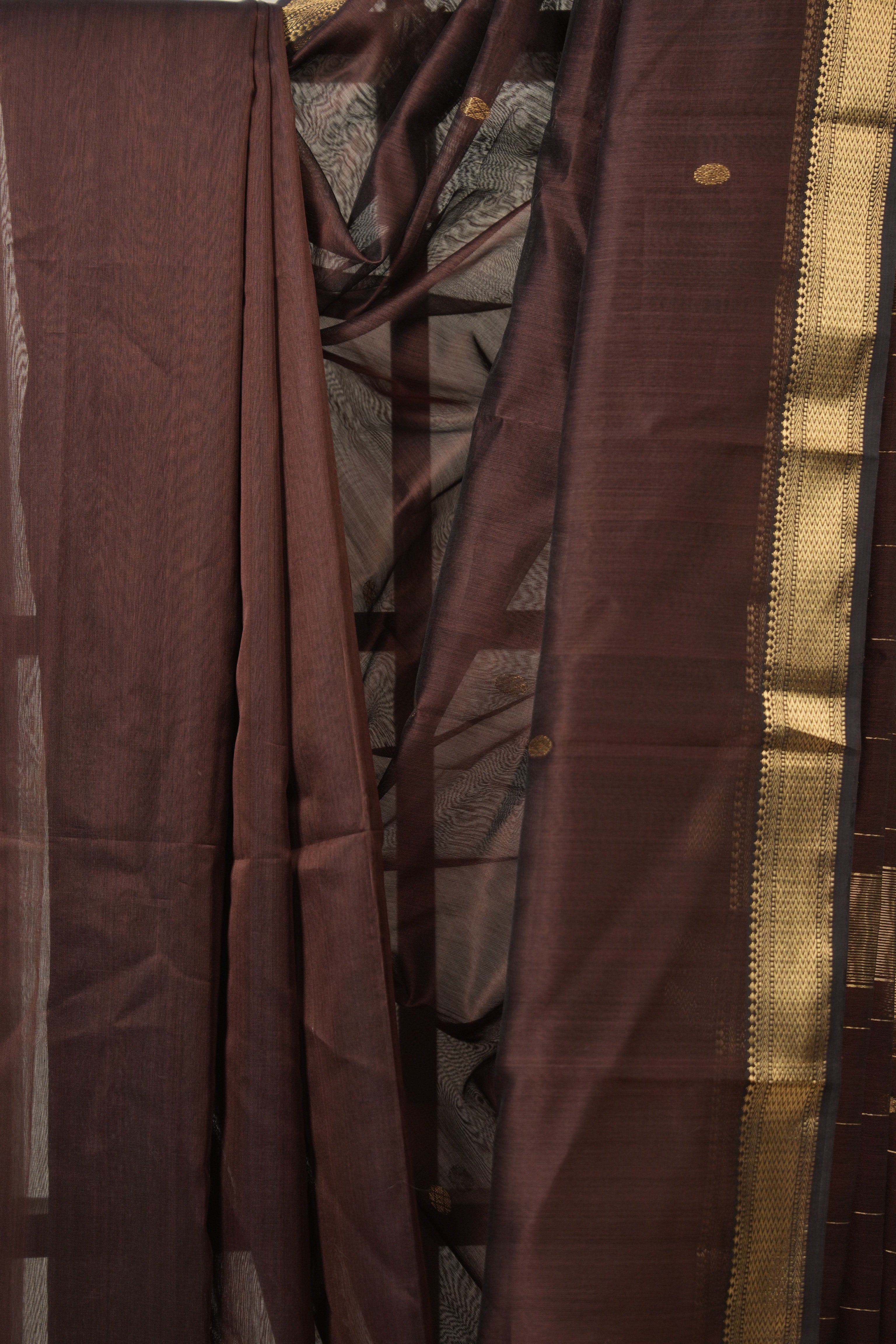 Coffee Brown Maheshwari Saree - SRCBMS962