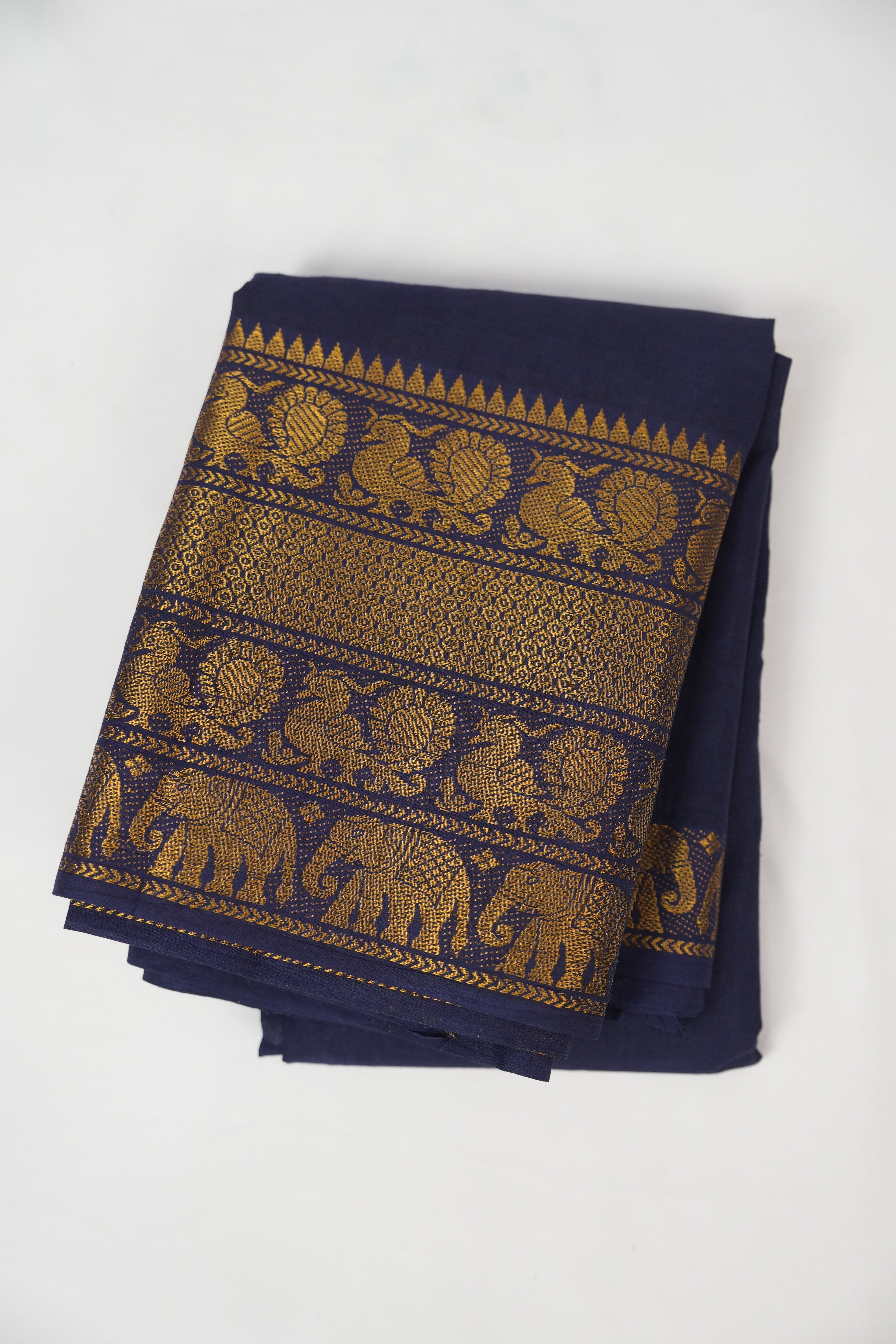 Navy Blue Sungudi Cotton Saree - SRNBSCS106