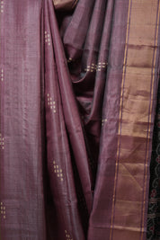 Purple Tussar Silk Saree - SRPTSS1871
