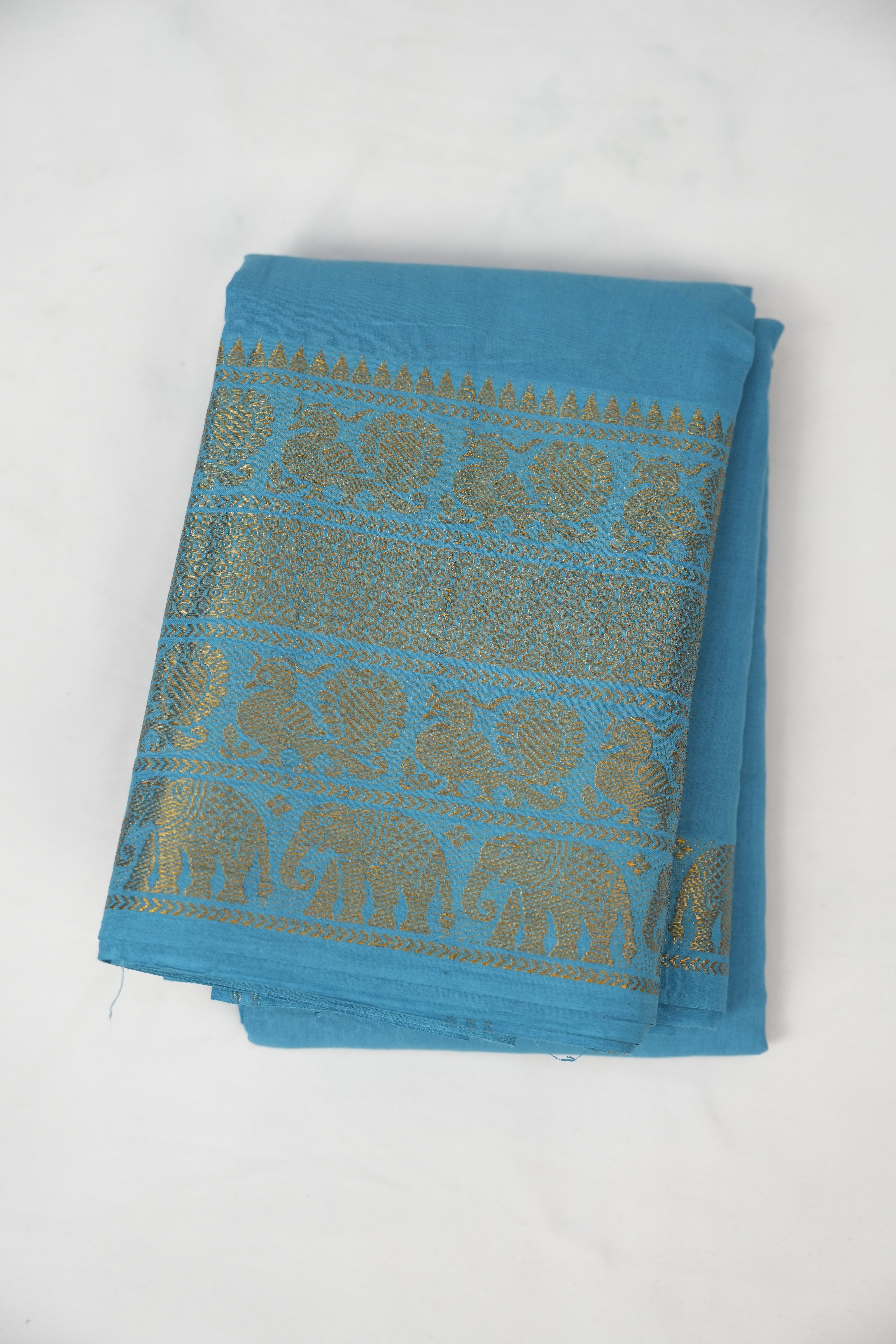 Sky Blue Sungudi Cotton Saree - SRSBSCS110