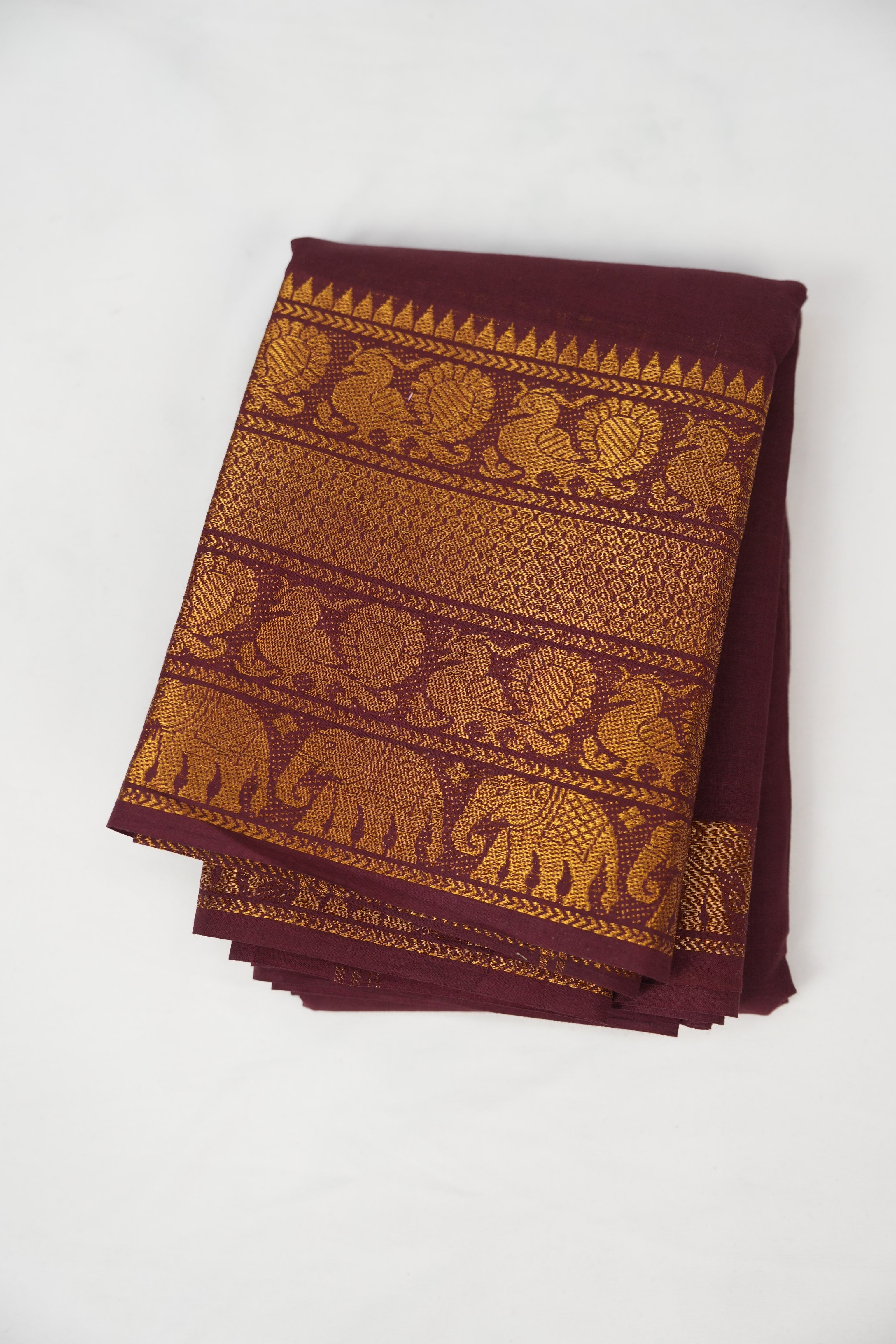 Maroon Sungudi Cotton Saree - SRMSCS107