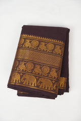 Brown Sungudi Cotton Saree - SRBSCS105