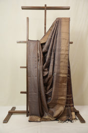 Brown Tussar Silk Saree - SRBTSS1868